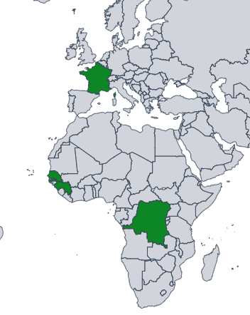 Carte des implantations SO RH EXPERT en France et en Afrique